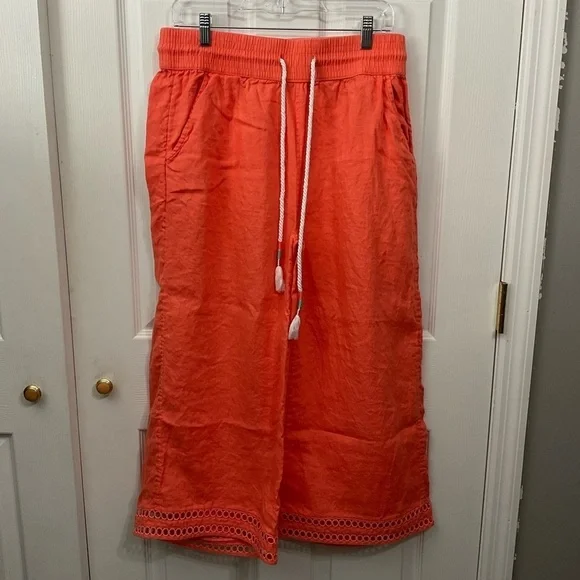 Joie crop pants. Wide leg. Linen. Size L - Picture 1 of 9